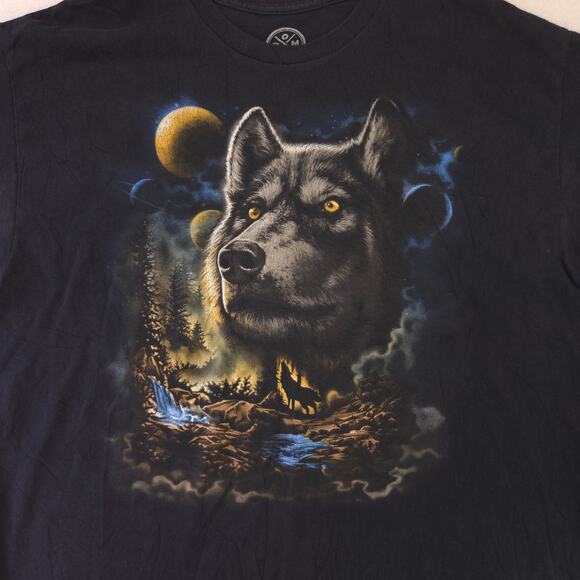 DOM Wolf Close Graphic Short Sleeve T Shirt Mens Size Extra Large XL Black - Picture 4 of 9